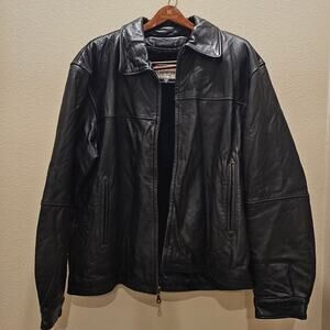 Cougar Men's Black Leather Jacket  Size XL